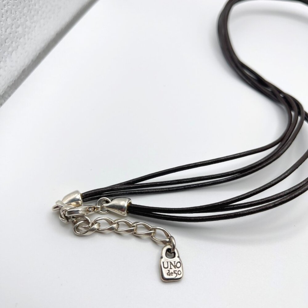 UNO de 50 Leather Silver plated Necklace Skalator Woman Climb BOHO Tassel Dangle - Picture 14 of 16